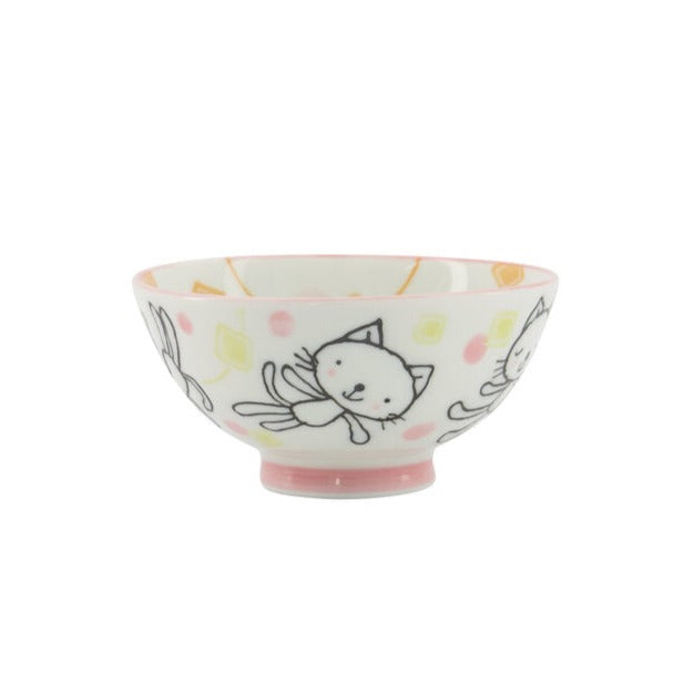 Gochisosama Kawaii Rice skål, Pink Cat Neko - 200 ml